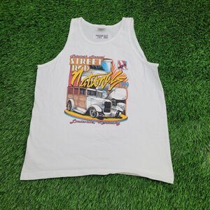 Vintage 1999 NSRA Hot-Rod Tank-Top M/L 20x26 White